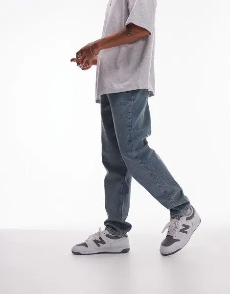 Винтажные зауженные джинсы Topman средней стирки