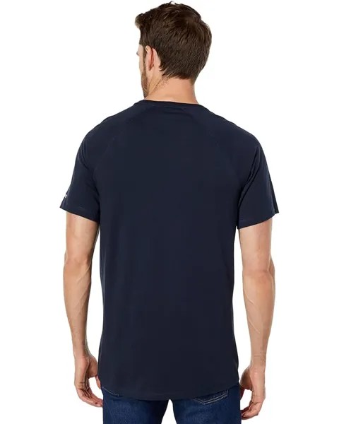 Футболка Carhartt Force Relaxed Fit Midweight Short Sleeve Block Logo Graphic T-Shirt, темно-синий