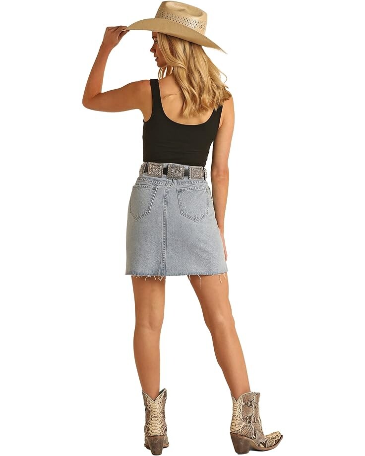 Юбка Rock and Roll Cowgirl Uneven Hem Skirt RRWD69RZTJ, цвет Light Wash
