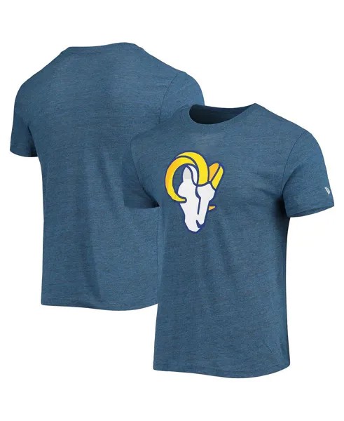 Мужская футболка royal los angeles rams alternative logo tri-blend с меланжевым принтом New Era, мульти