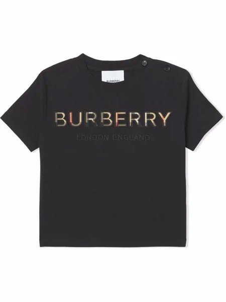 Burberry Kids футболка с вышитым логотипом