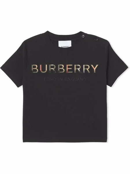 Burberry Kids футболка с вышитым логотипом