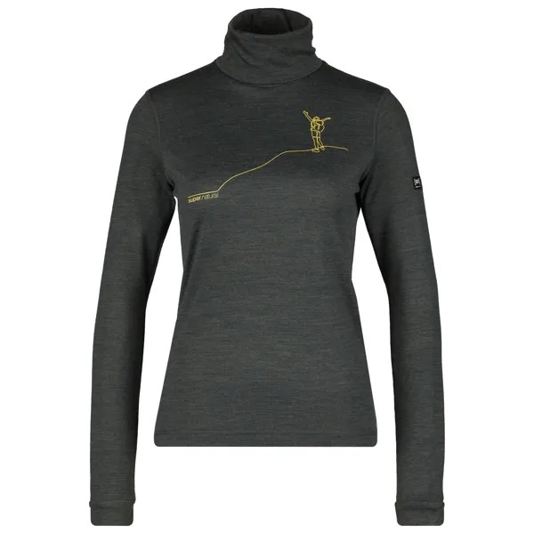 Лонгслив Super Natural Women's Gipfelglück Turtle, цвет Pirate Grey Melange/Gold