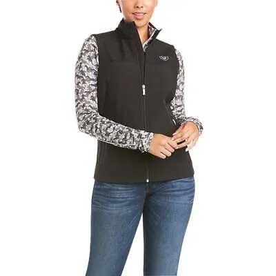 Ariat New Team Softshell Full Zip Vest Женская черная повседневная спортивная верхняя одежда 10