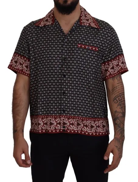 DOLCE - GABBANA Повседневная шелковая рубашка с разноцветным узором 39/US15,5/S Рекомендуемая розничная цена 1270 долларов США