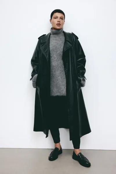 Тренч чино H&M, черный