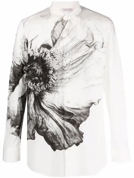 Alexander McQueen рубашка с цветочным принтом