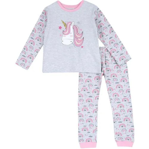 Пижама Chicco, размер 122, серый, розовый
