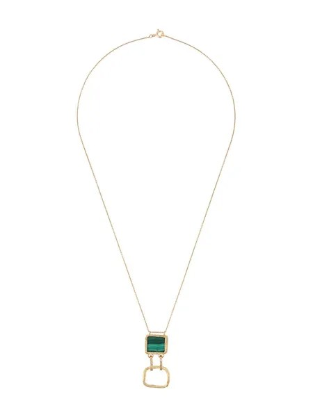 ELHANATI колье Roxy Green Delight из желтого золота с малахитом