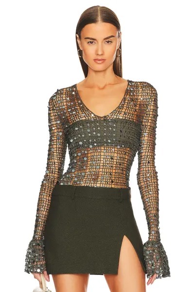 Топ Aya Muse x REVOLVE Sheer Knit, цвет Olive Green