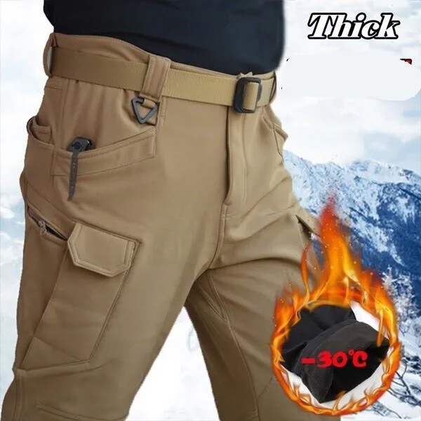 Тактические брюки Мужские флисовые флисовые многокарманные брюки тренировочные износостойкие военные брюки боевые штаны комбинезон