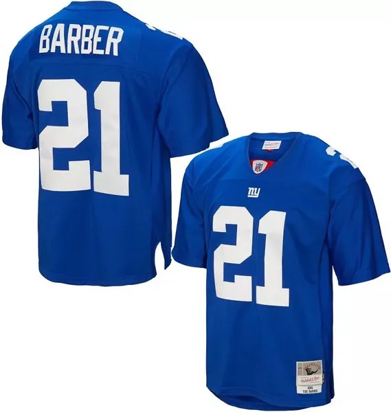 Мужская майка Mitchell & Ness New York Giants Тики Барбер № 21, 2005 г., Royal Throwback