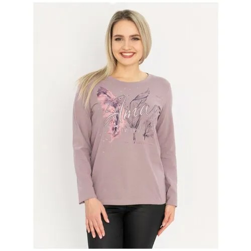 Лонгслив Style Margo, хлопок, размер 44, коричневый