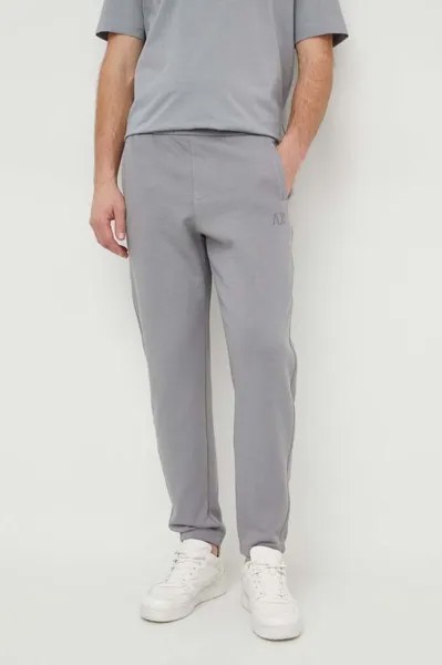 Хлопковые спортивные штаны Armani Exchange, серый