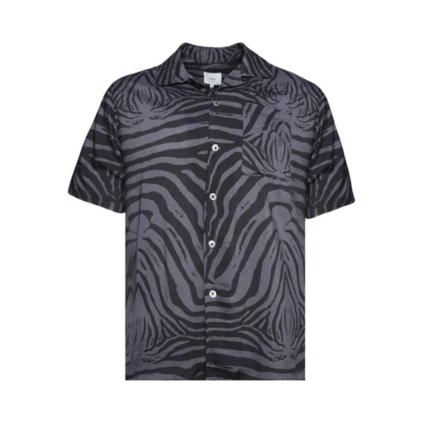 Рубашка Rhude Rayon Zebra 'Black/Charcoal', черный