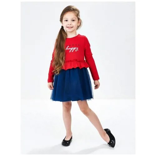 Платье для девочек Mini Maxi, модель 6108, цвет синий, размер 98