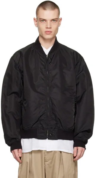 Черный бомбер с отделкой в ​​рубчик Engineered Garments