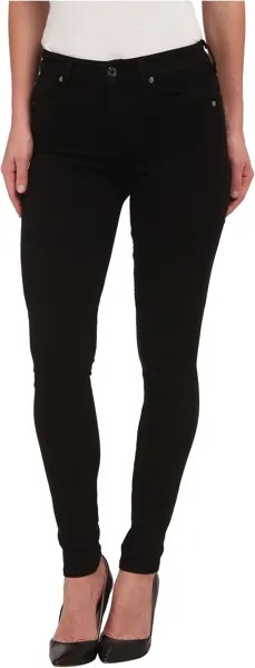 Джинсы The Highwaist Skinny w/ Contour Waistband in Slim Illusion Luxe Black 7 For All Mankind, цвет Slim Illusion Luxe Black