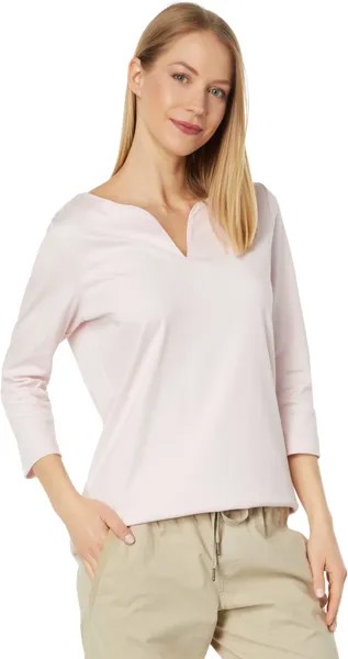 Туника Pima Tops с разрезом, рукав 3/4 L.L.Bean, цвет Pale Rose