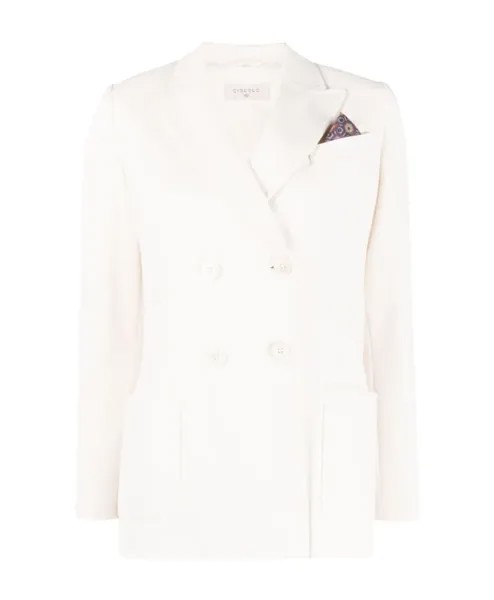 Двубортный хлопковый пиджак Off White Circolo 1901, белый