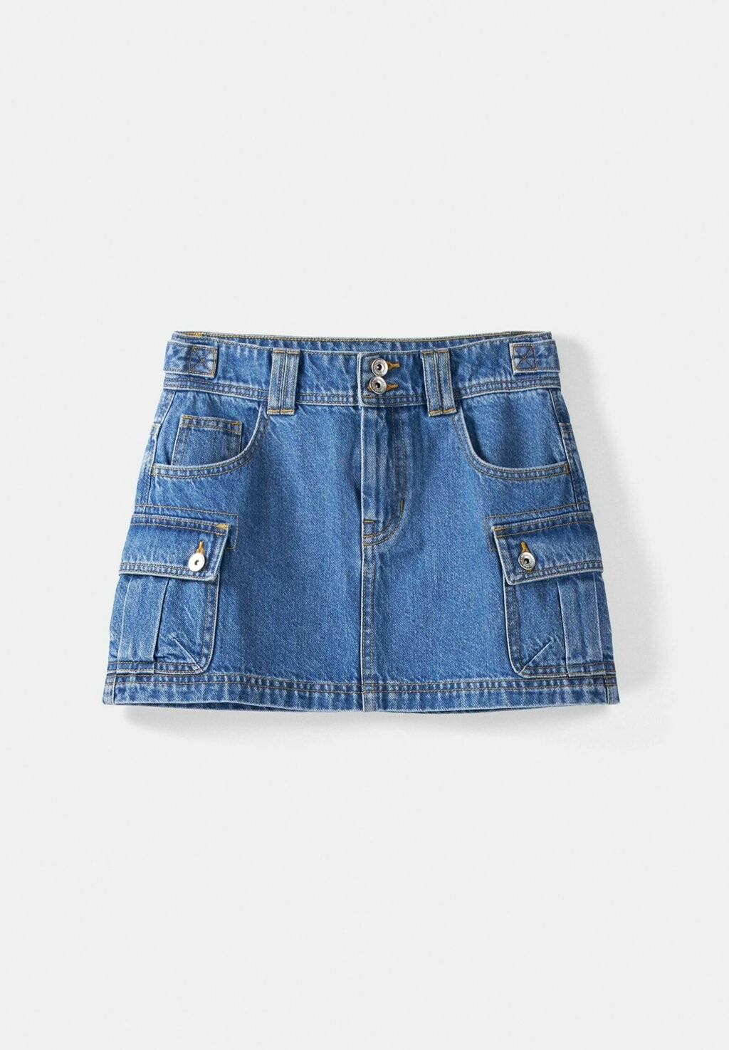 Мини-юбка Bershka, светло-голубой деним