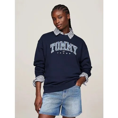 Свитшот Tommy Jeans, размер XS, , темно-синий