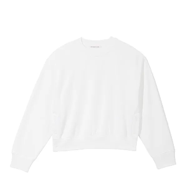 Свитшот Victoria's Secret Cotton Fleece Oversize Snap Crewneck, белый