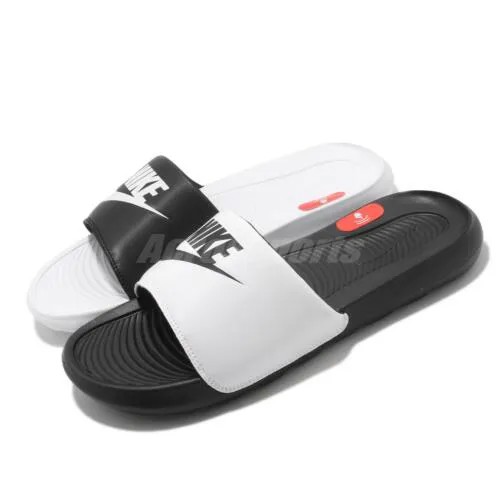 Белые черные мужские тапочки Nike Victori One Slide Mix, сандалии без шнуровки DD0234-100