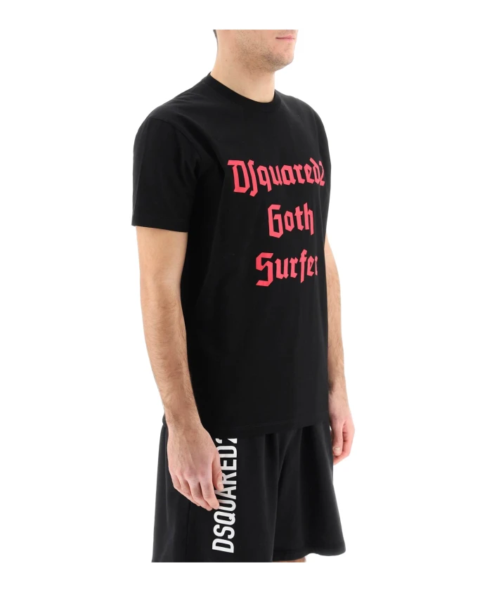 Футболка Goth Surfer с буквенным принтом Dsquared2, черный