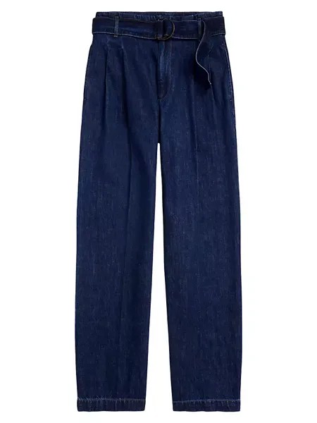 Джинсы Evan с высокой посадкой и широкими штанинами со складками Polo Ralph Lauren, цвет mizil wash