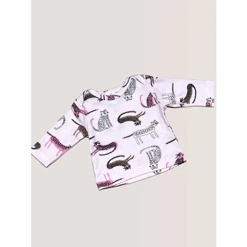 Лонгслив Mia Kids, размер 56, черный, розовый