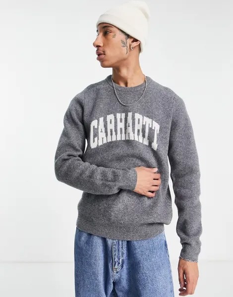 Серый джемпер с логотипом-надписью в университетском стиле Carhartt WIP