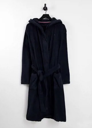 Темно-синий махровый халат Tommy Hilfiger