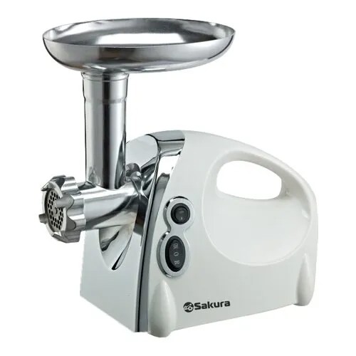 Мясорубка Sakura SA-6406S, белый/серебристый