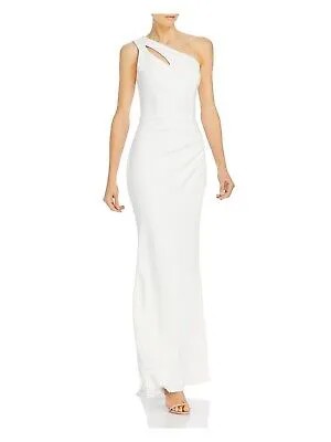 AQUA FORMAL Женское белое длинное вечернее платье без рукавов 6