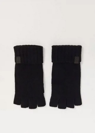 Черные перчатки без пальцев в рубчик AllSaints-Черный цвет