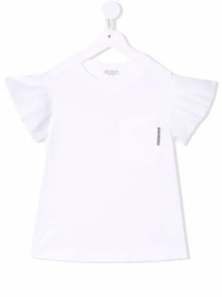 Brunello Cucinelli Kids футболка с оборками на манжетах