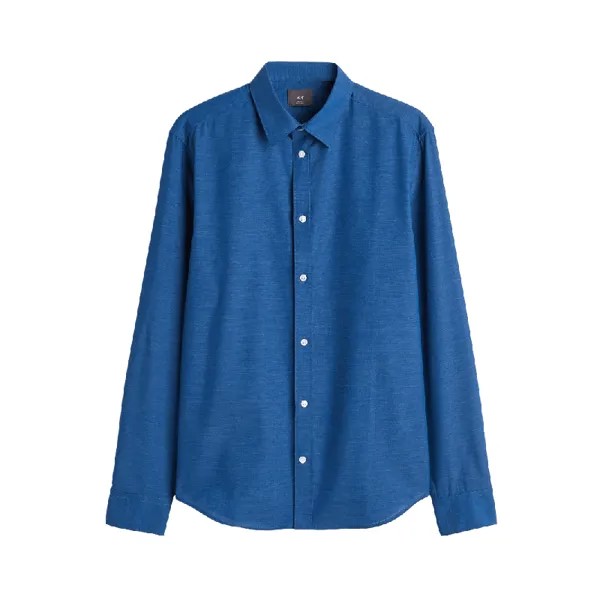 Рубашка H&M Slim Fit Easy-iron, синий