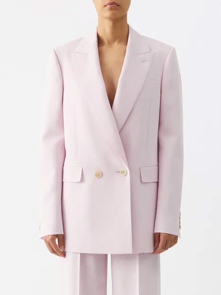 Двубортный пиджак из крепа Alexander McQueen, розовый