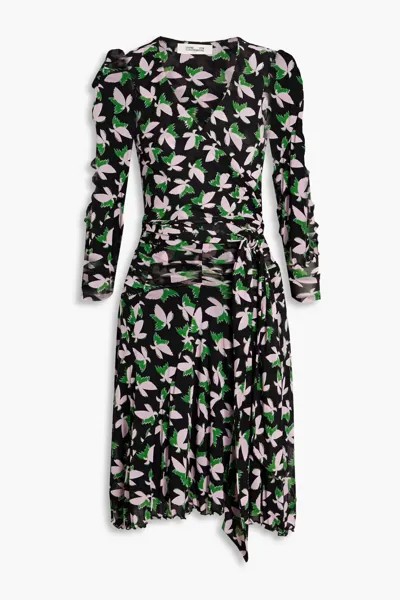 Сетчатое платье мини Burton со сборками и цветочным принтом Diane Von Furstenberg, розовый