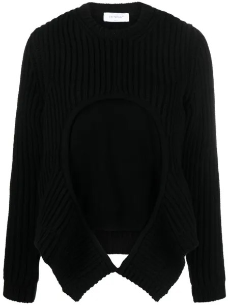 Off-White многослойный джемпер в рубчик, черный