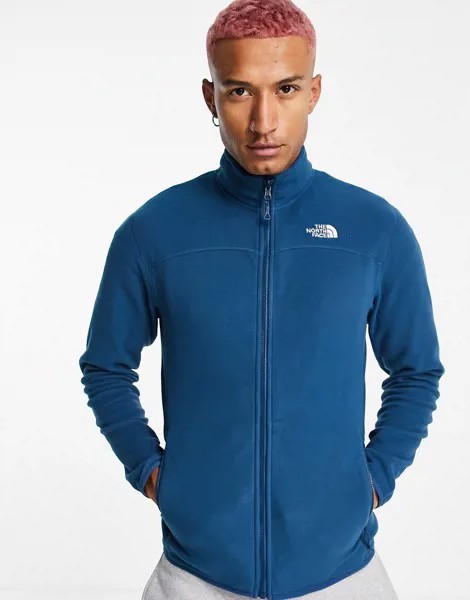 Темно-синий флисовый свитшот на молнии The North Face 100 Glacier