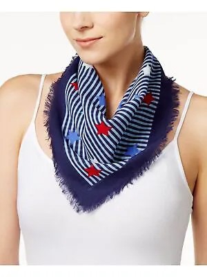 INC Женский темно-синий хлопковый шарф в полоску со звездами и бахромой, легкий шарф-бандана