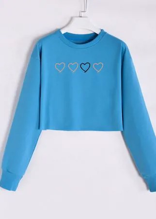 Пуловер с принтом сердечка
