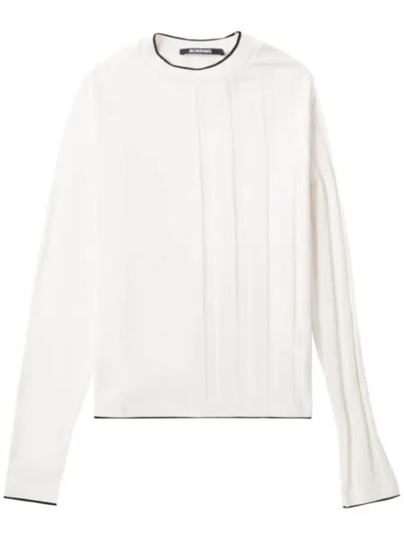 Jacquemus джемпер в рубчик, белый