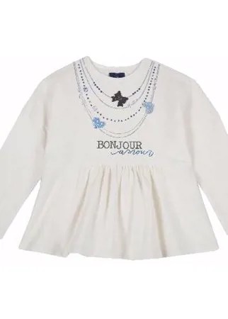 Лонгслив Chicco для девочек, размер 128, цвет белый