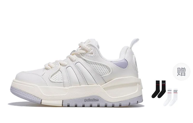 Кроссовки palladium Puzzle Shoes ADV Series Skateboarding Shoes Women's Low-top White/Light Gray, белый/светло-серый