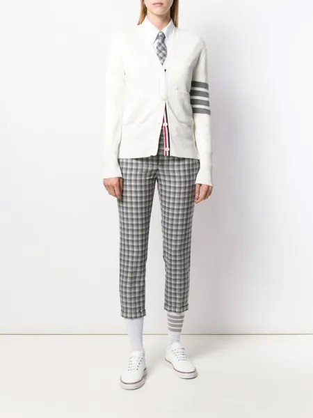 Thom Browne кардиган с полосками 4-Bar и V-образным вырезом, белый