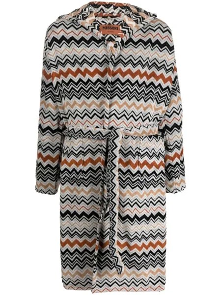 Missoni Home халат с узором зигзаг, белый
