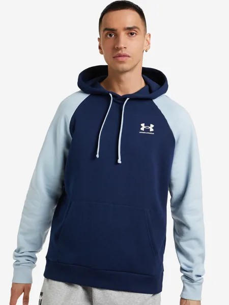 Худи мужская Under Armour Rival Colorblock, Синий